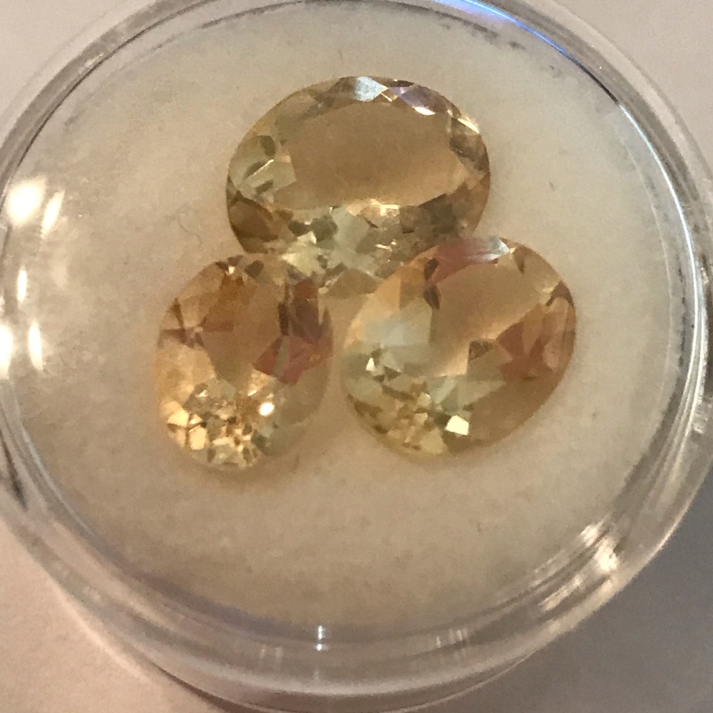 3 Oval Citrene Gemstones